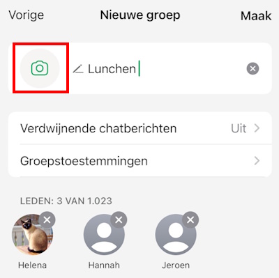 Groepsgesprek WhatsApp iPhone